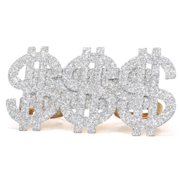 Triple Dollar Sign Ring Three Finger Gangster Ring - Picture 5 of 5